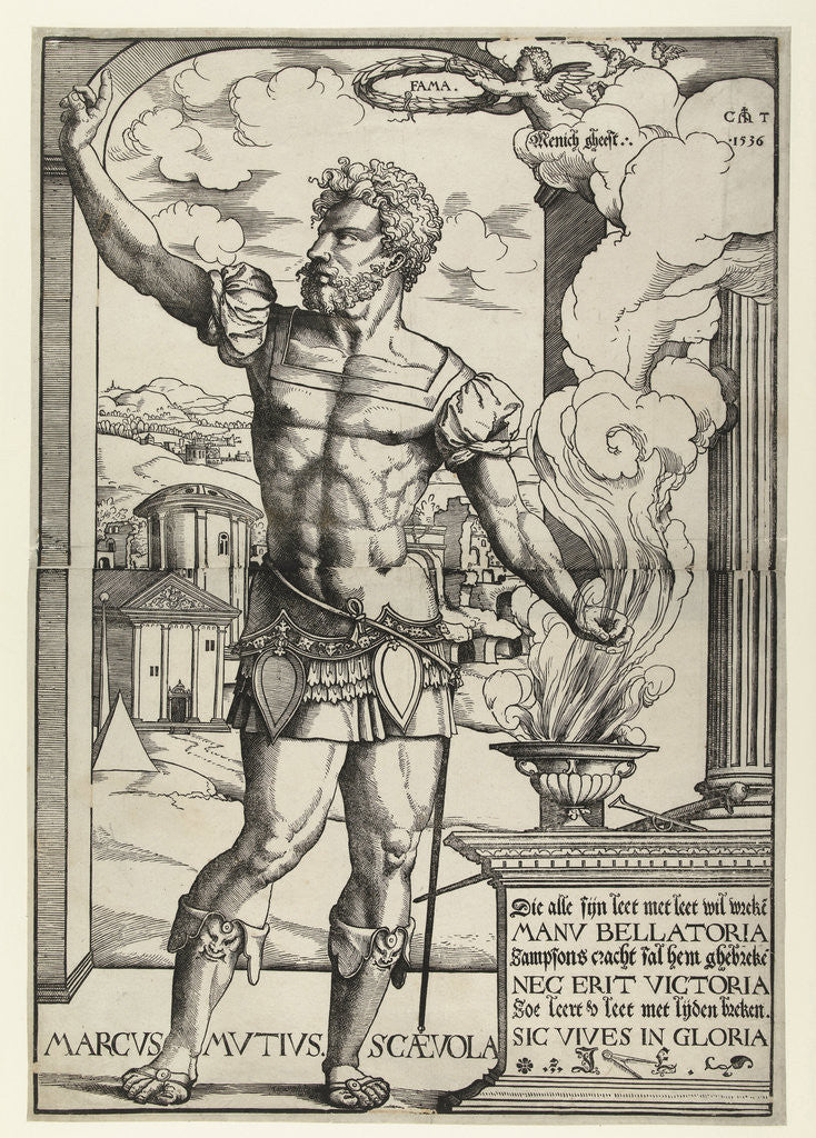 Detail of Marcus Mucius Scaevola by Jan Ewoutsz.