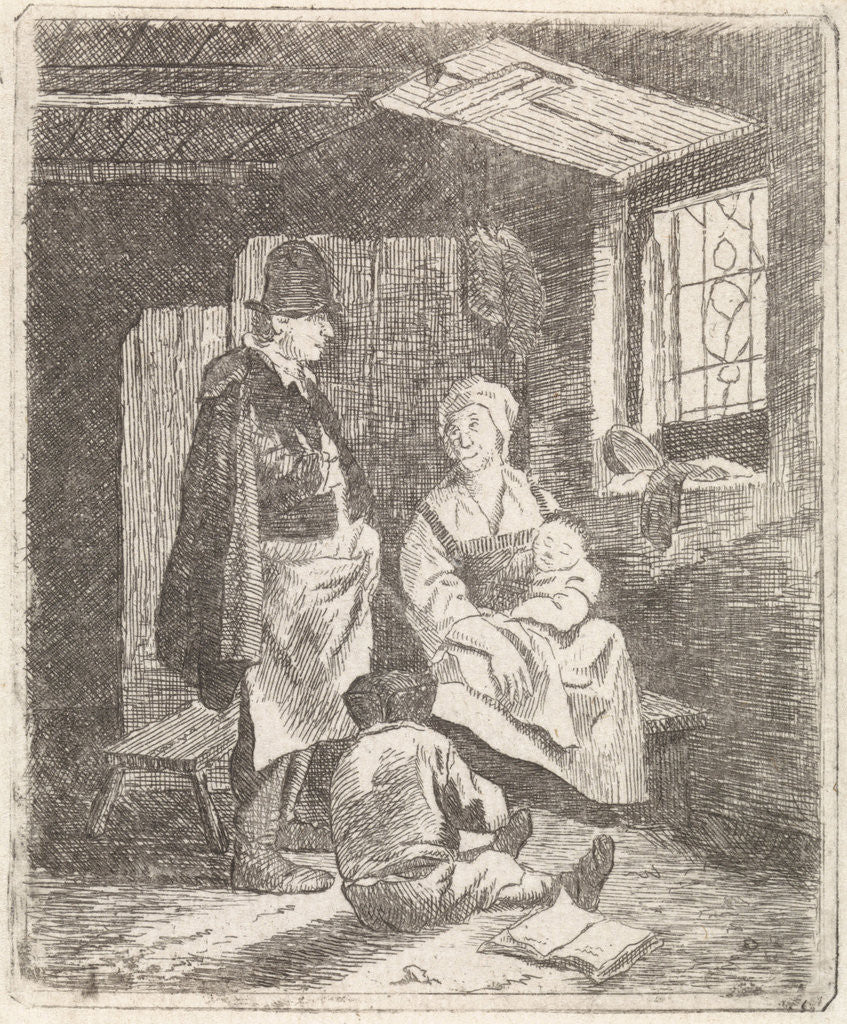 Detail of Family in interior by Johannes Janson