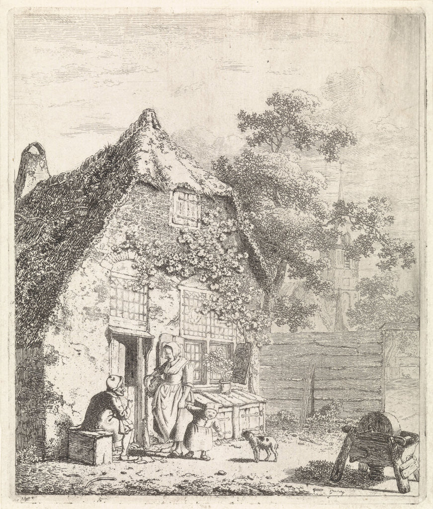 Detail of Farmers in conversation at ranch by Johannes Christiaan Janson