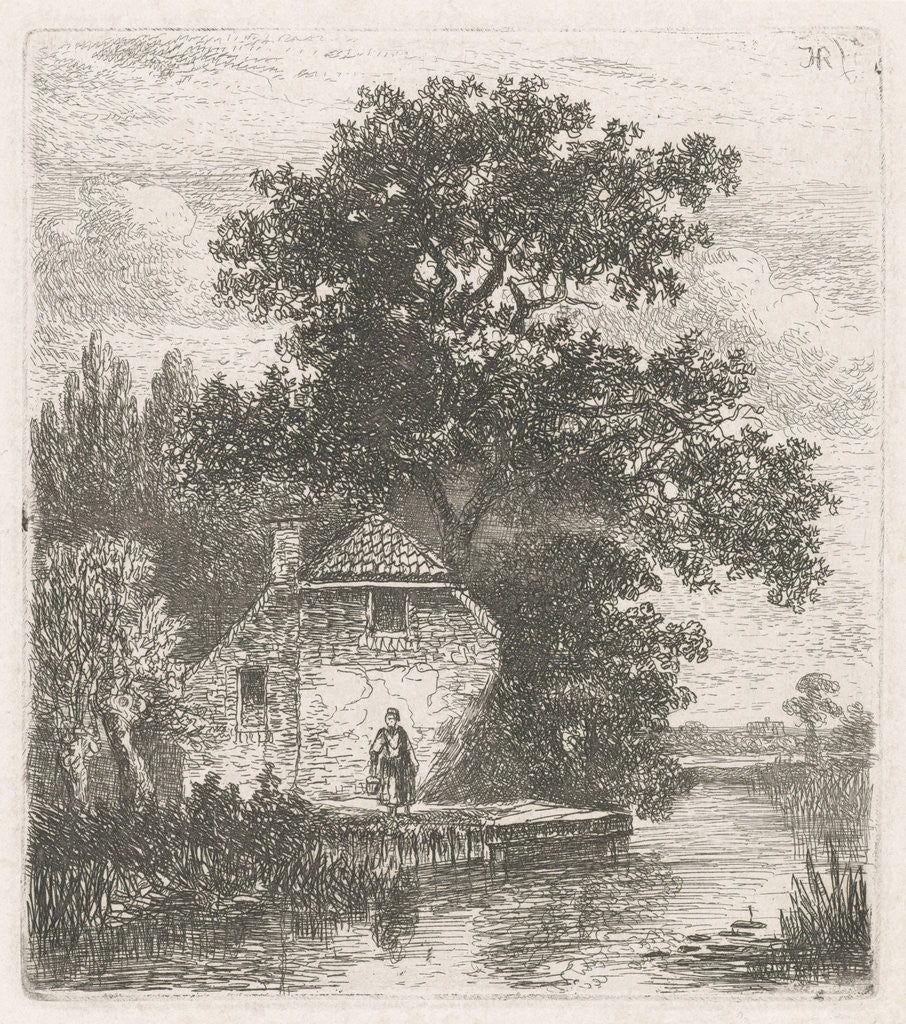 Detail of F for a farm on the water by Hermanus Jan Hendrik van Rijkelijkhuysen
