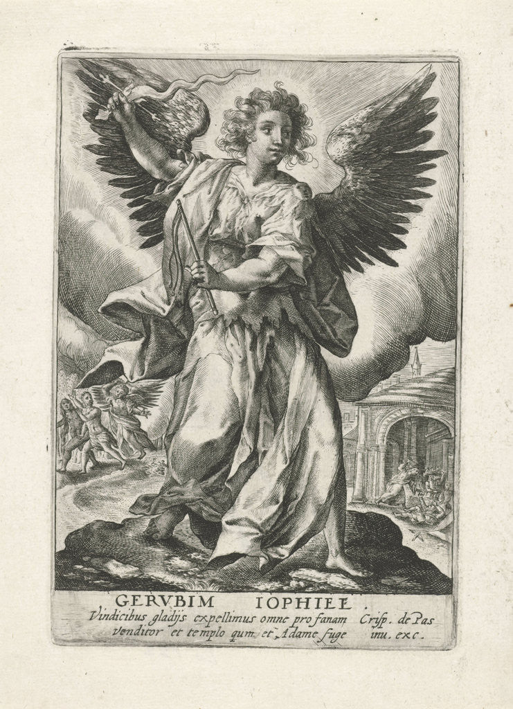 Detail of Archangel Jophiel by Crispijn van de Passe I