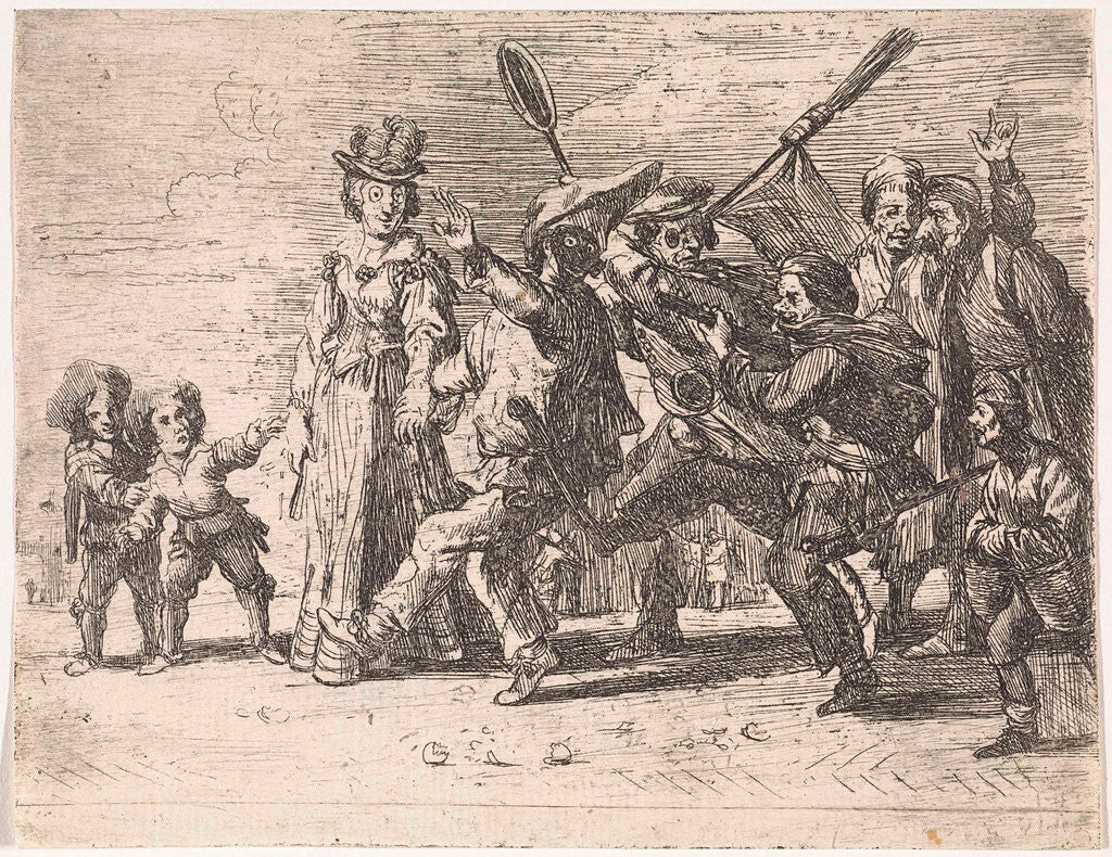 Detail of The Masquerade by Cornelis de Wael