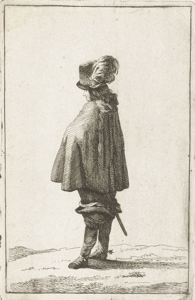 Detail of A man with hat seen from the back by Joannes Bemme