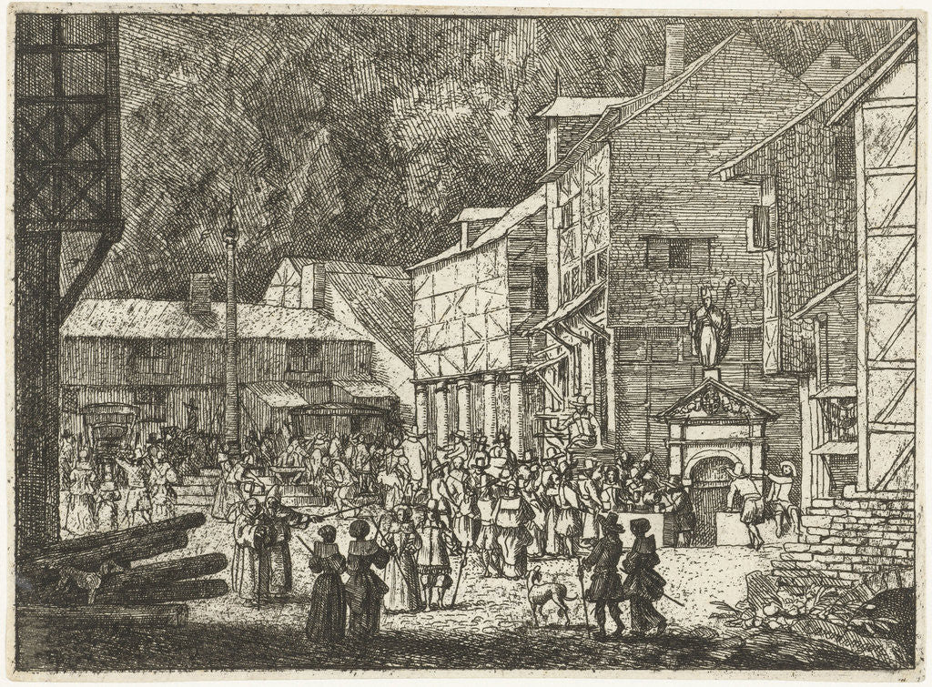 Detail of Water well in a city by Allaert van Everdingen