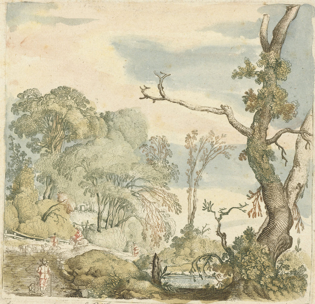 Detail of Landscape with trees by Esaias van de Velde
