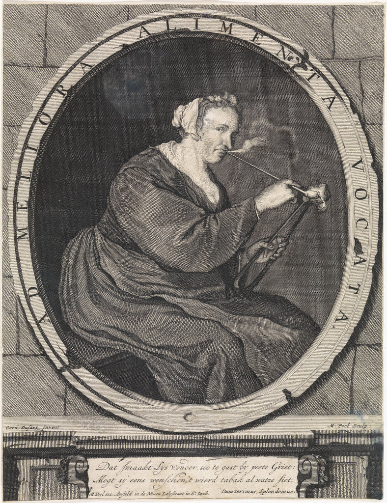 Detail of Smoking farmer by Matthijs Pool