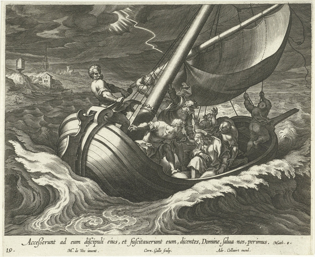 Detail of Storm on the Sea of Galilee by Adriaen Collaert
