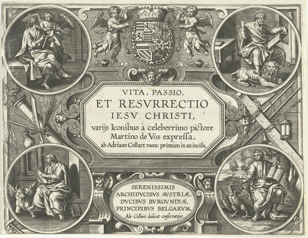 Detail of Title print Vita, et passio Resurrectio Jesu Christi by Adriaen Collaert