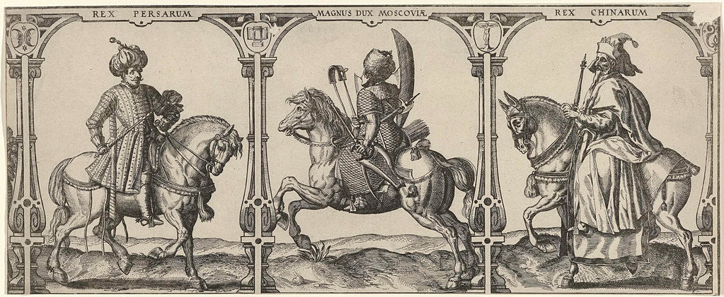 Detail of Three equestrian portraits by Claes Jansz. Visscher II