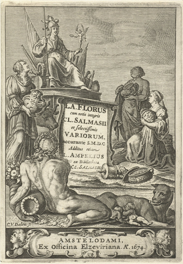 Detail of Personifications of Europe, Asia and Africa offer Rome gifts by Cornelis van Dalen I