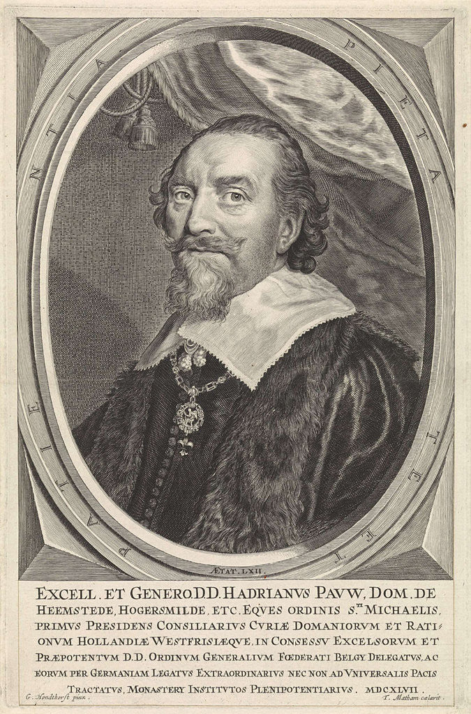 Detail of Portrait of Adriaen Pauw by Theodor Matham