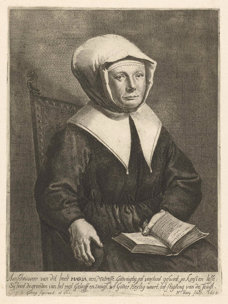 Detail of Portrait of Mary the religious teacher by Jan van Gotingh