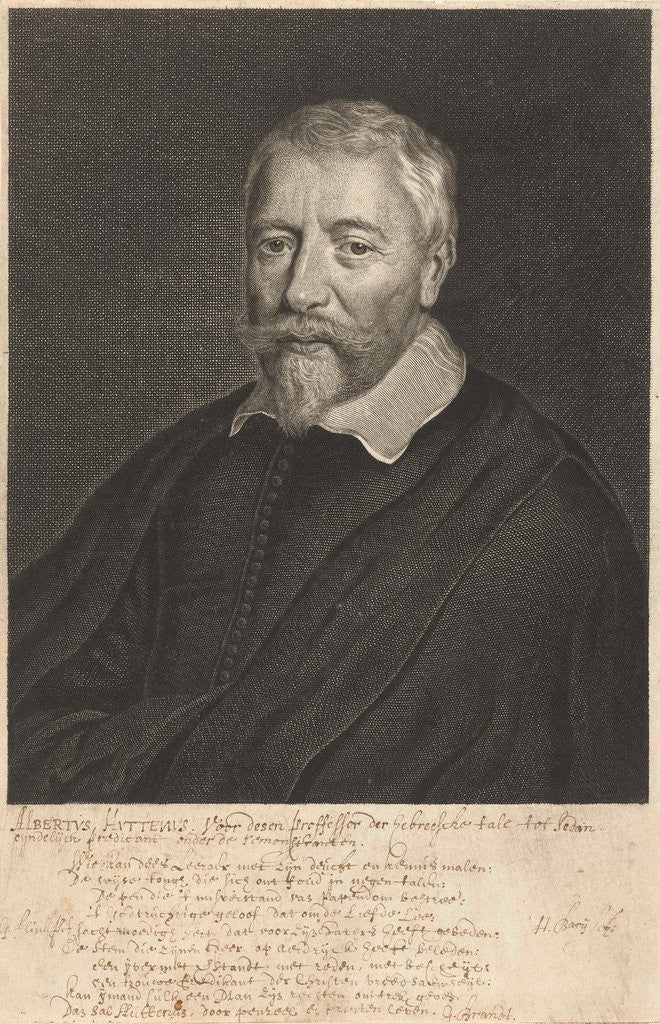 Detail of Portrait of Albertus Huttenus by Geeraert Brandt I