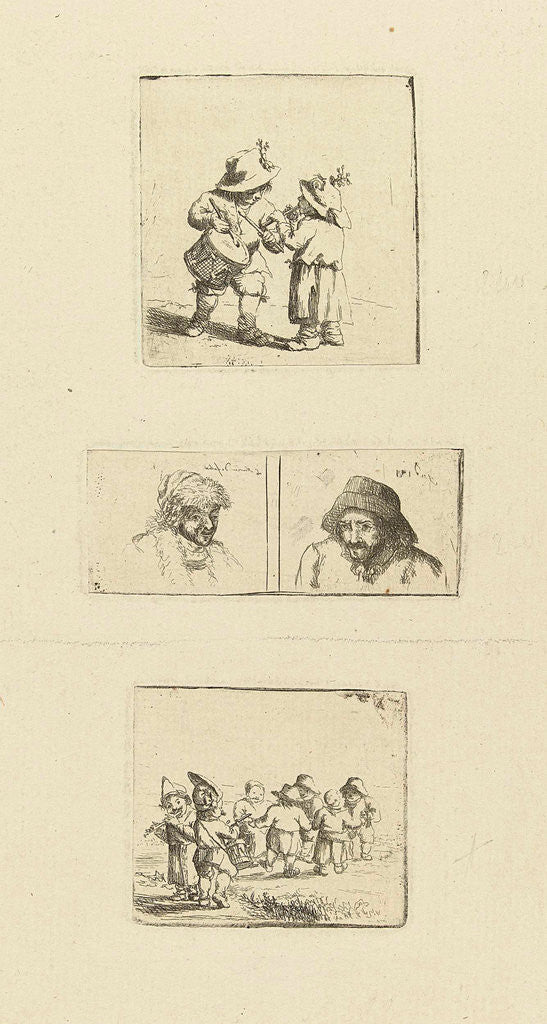 Detail of Musicerende children and two pivotal studies by Marie Lambertine Coclers