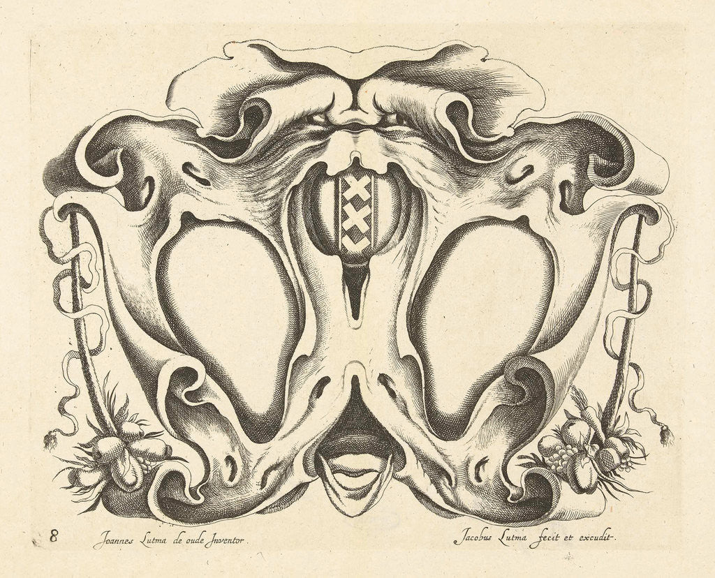 Detail of Lobe Cartouche with arms of Amsterdam by Frederik de Wit