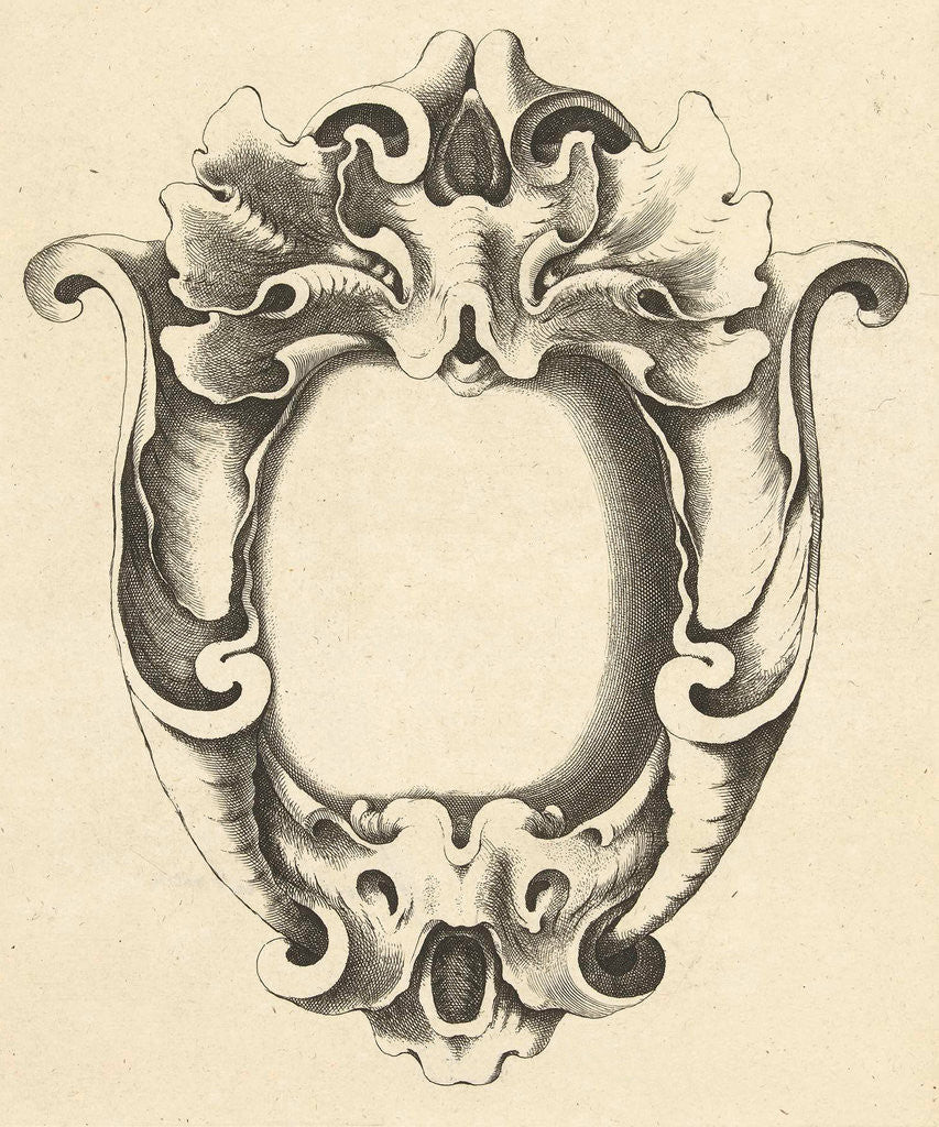 Detail of with two masks Cartouche by Frederik de Wit