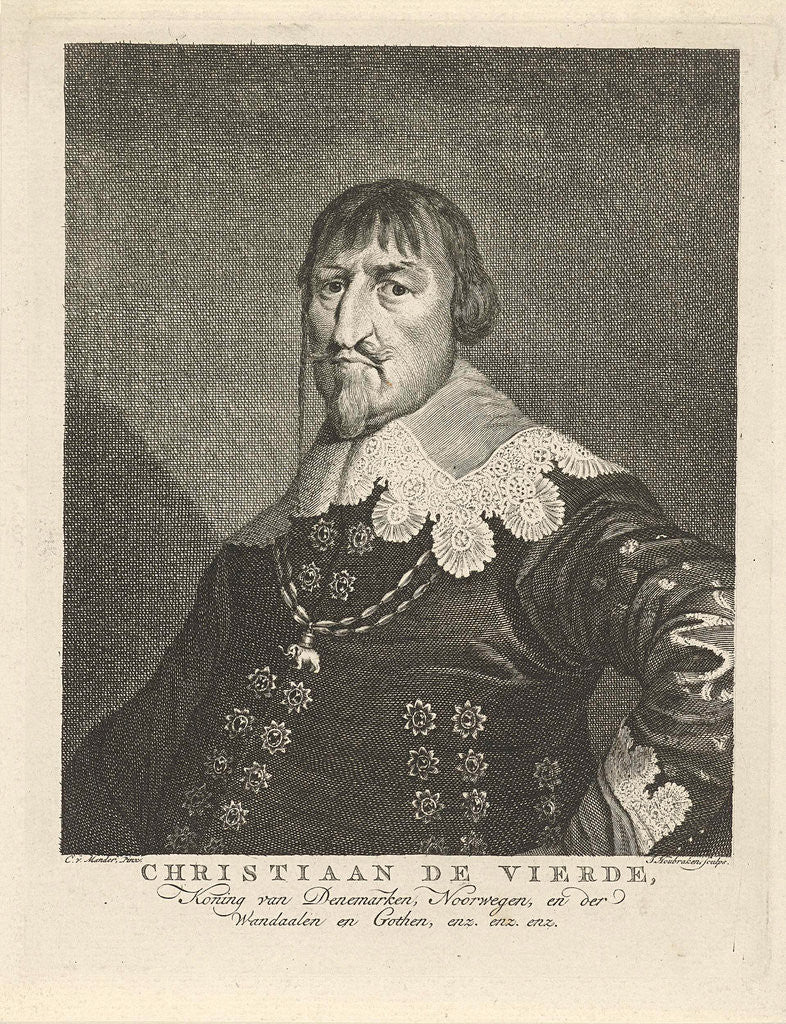 Detail of Portrait of King Christian IV of Denmark by Jacob Houbraken