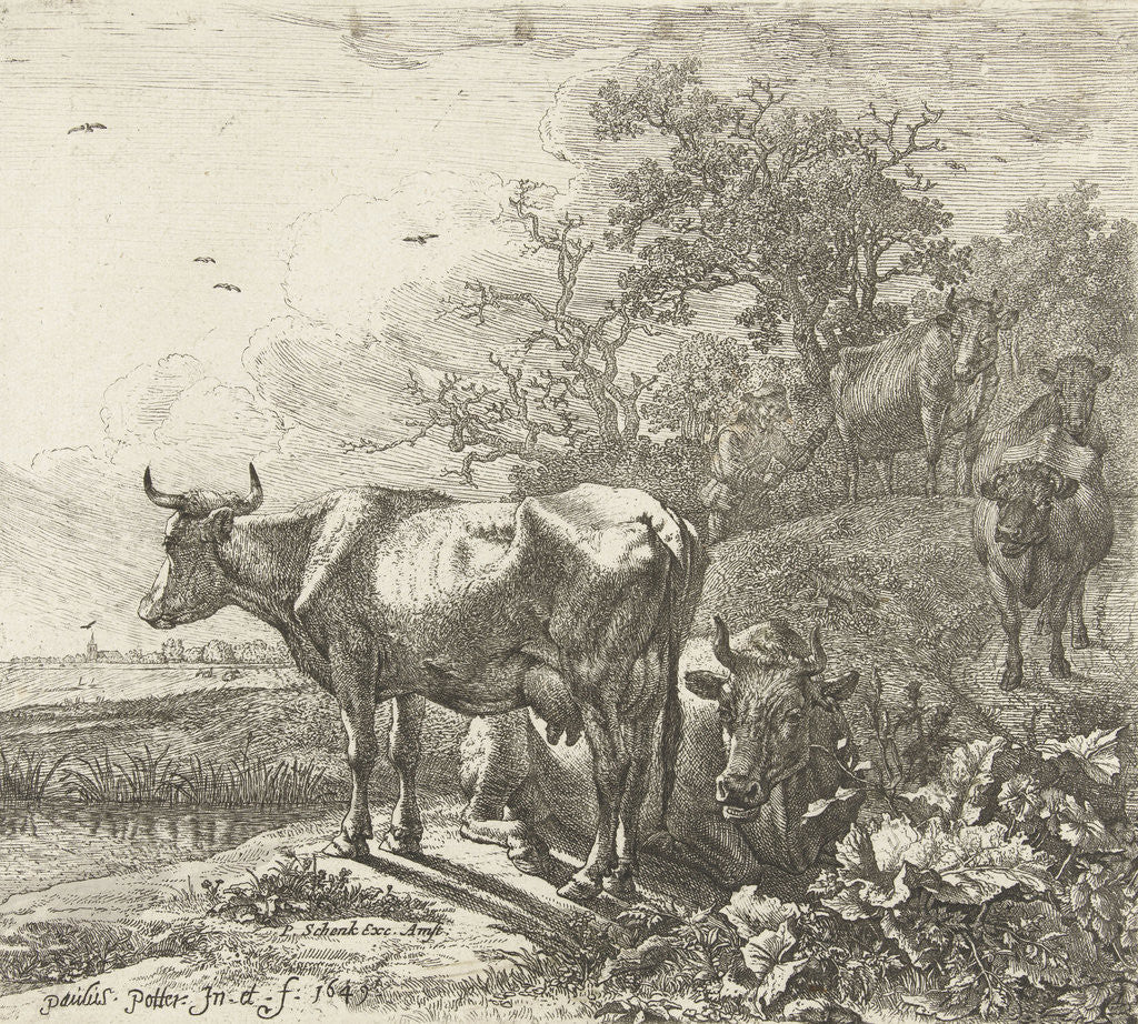 Detail of The herdsman by Paulus Potter