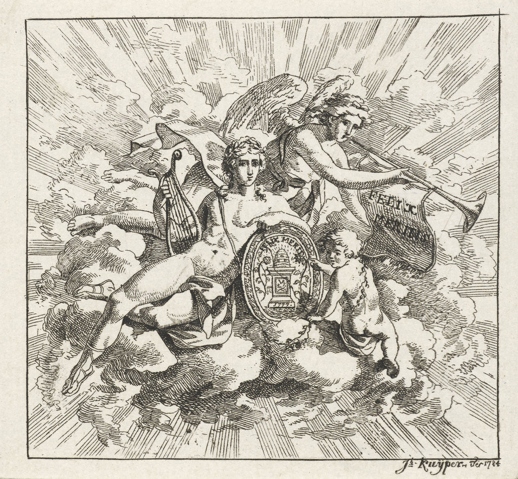 Detail of Allegorical composition by Felix Meritis by Jacques Kuyper