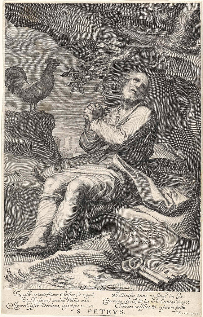 Detail of Penitent Peter H by Johannes Janssonius
