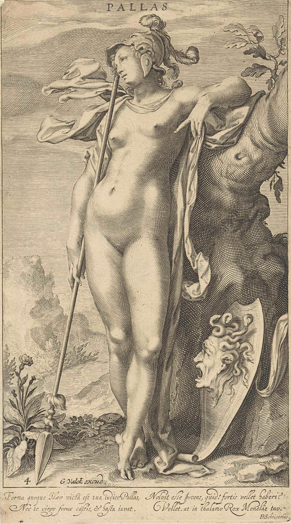 Detail of Minerva in a tree by Petrus Scriverius