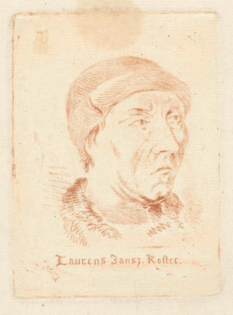 Detail of Portrait of Laurens Jansz Coster by Hermanus van Brussel