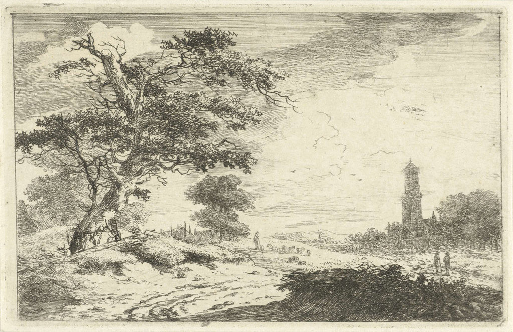 Detail of Church tower in sands by Hermanus van Brussel