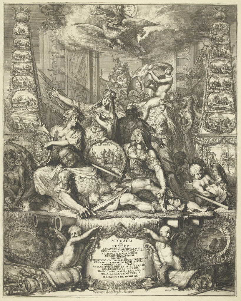 Detail of Allegory on the death of Michiel de Ruyter by Romeyn de Hooghe