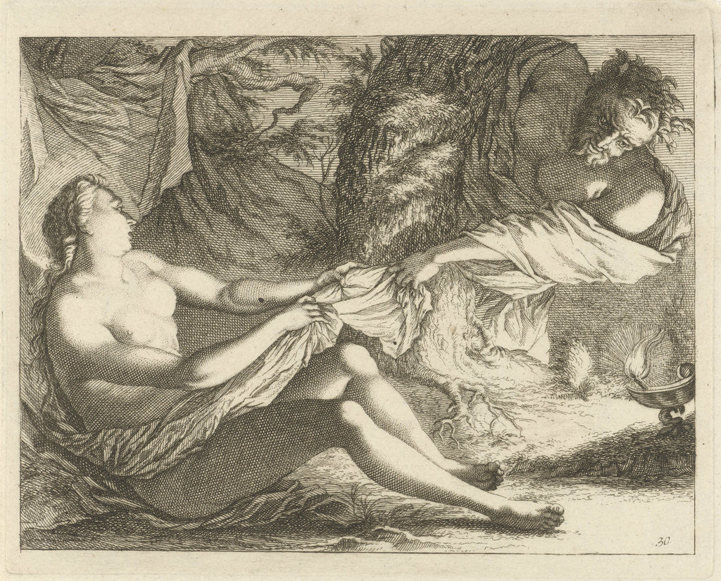 Detail of Satyr with a nymph by Anonymous