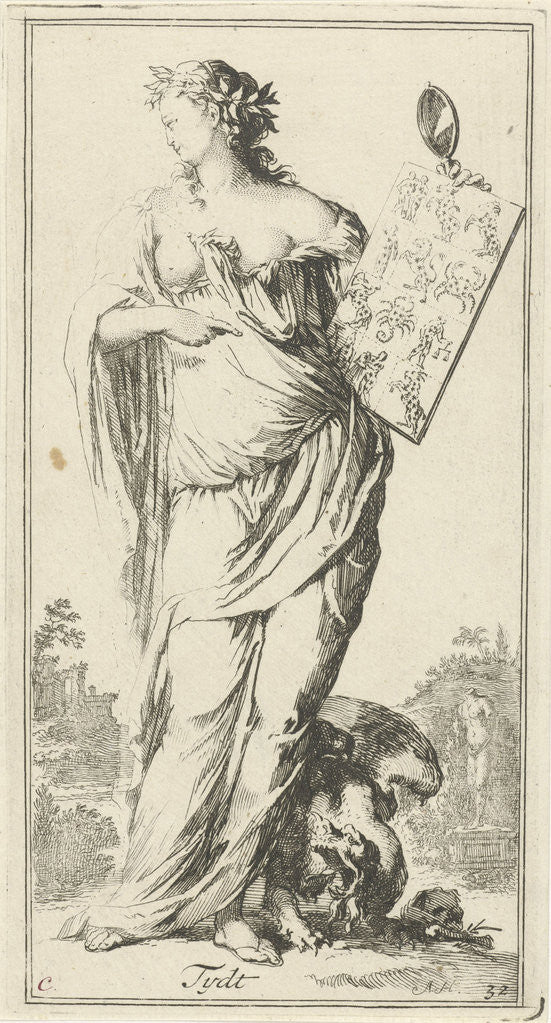 Detail of Personification of time by Arnold Houbraken