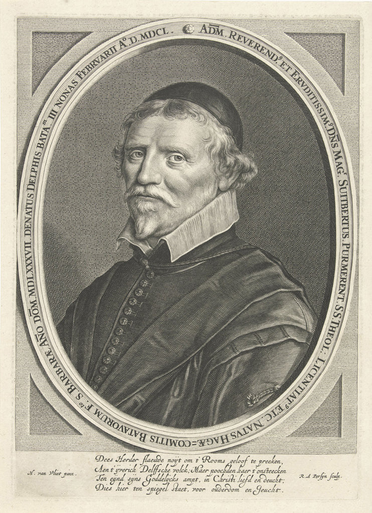 Detail of Portrait of Suitbertus Purmerent by Reinier van Persijn