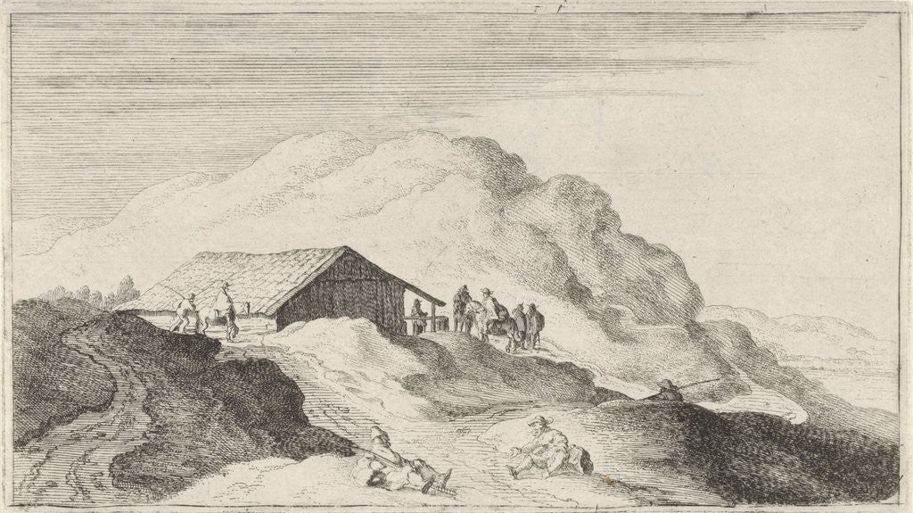 Detail of Barn in the dunes by Gillis van Scheyndel I