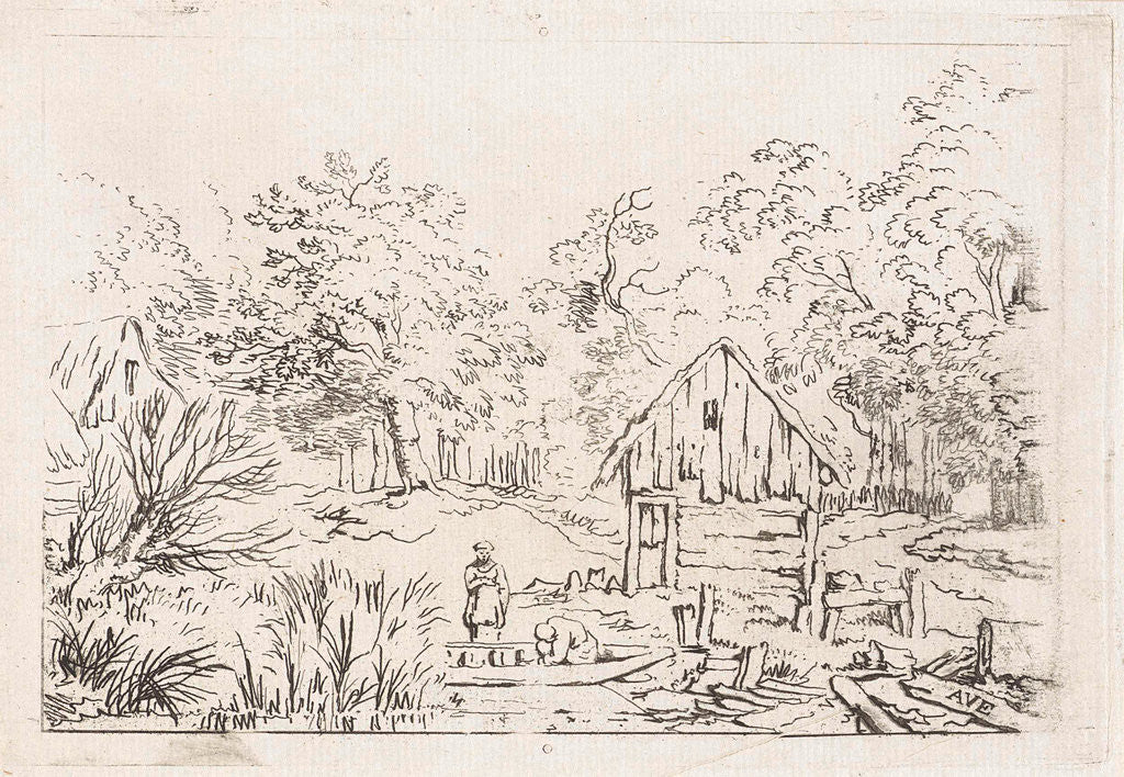 Detail of shed near the water by Allaert van Everdingen