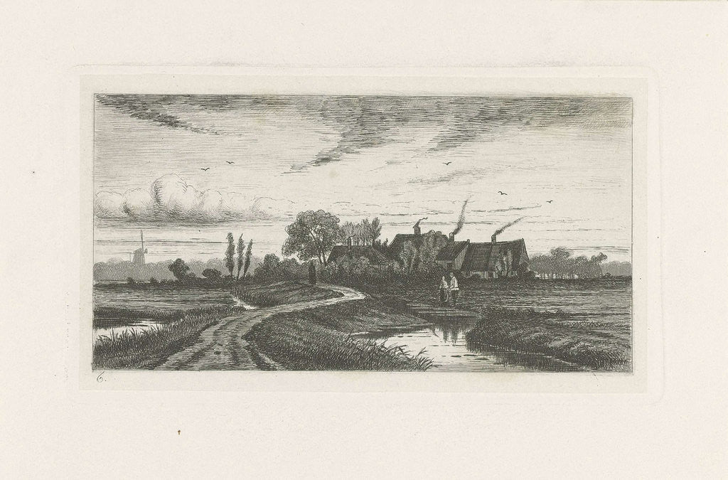 Detail of Landscape with farms by Jan van Lokhorst