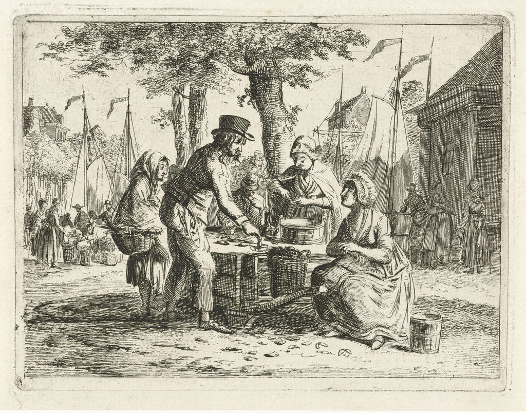 Detail of Mussel sales women by Christiaan Meijer