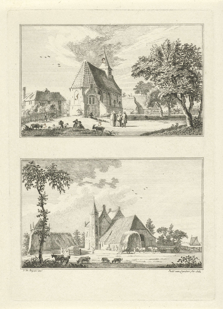 Detail of Chapel in Loo and House Loowaerd by Paulus van Liender