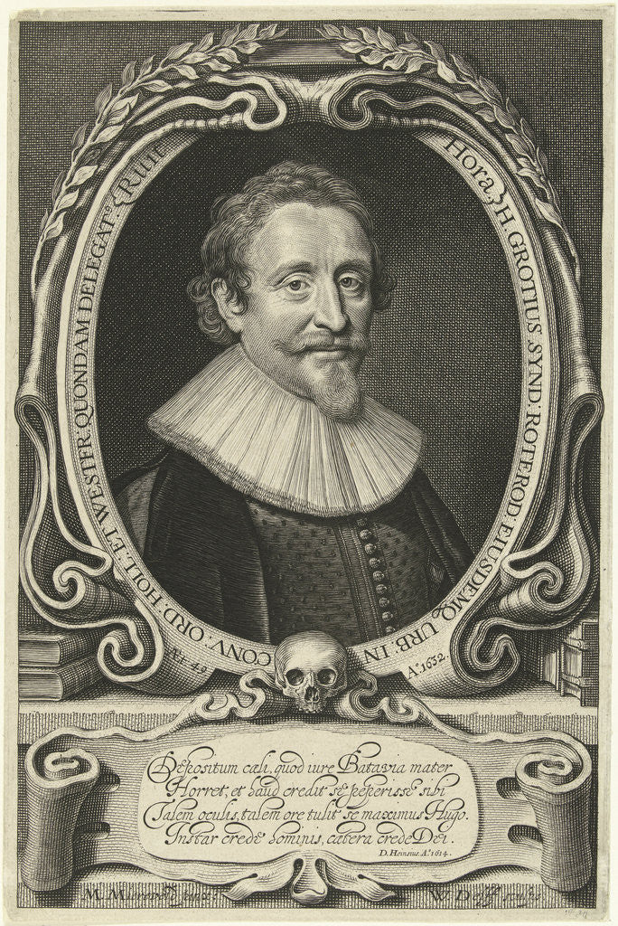 Detail of Portrait of Hugo Grotius at the age of 49 by Daniël Heinsius