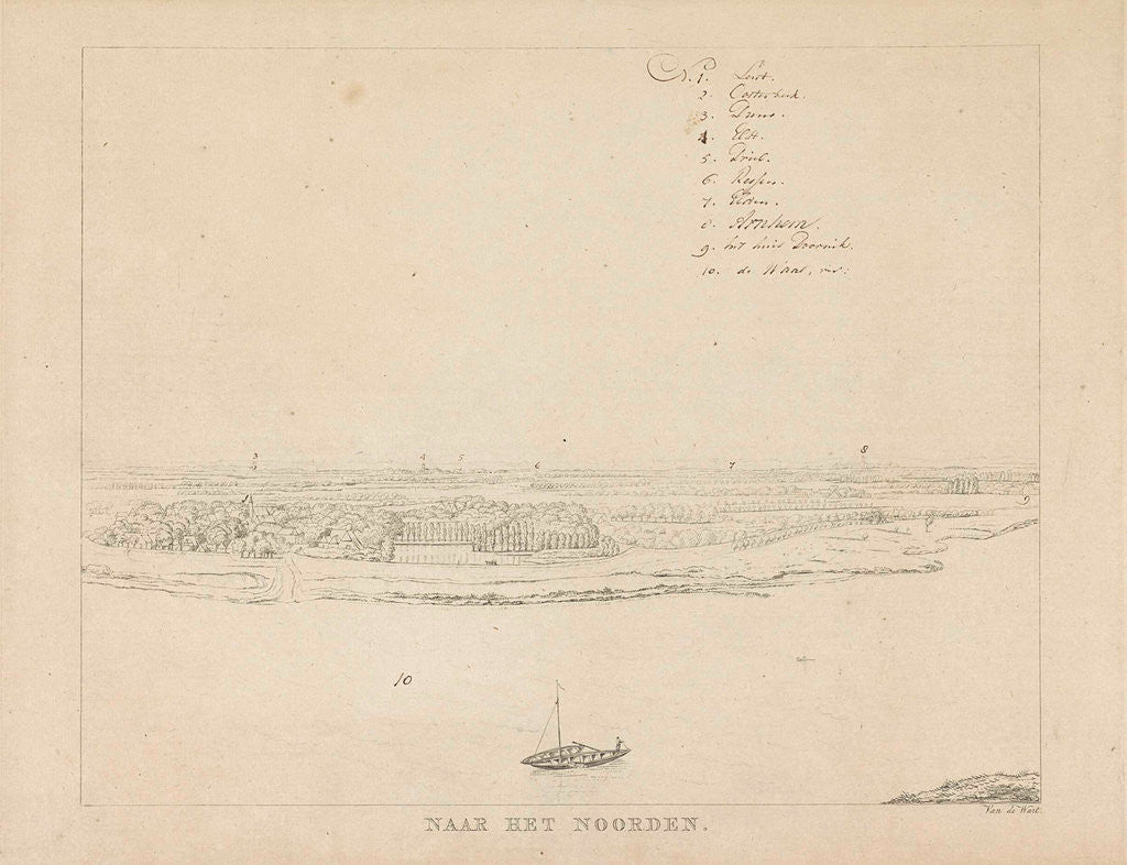 Detail of View of the Waal north of Nijmegen by Derk Anthony of Wart