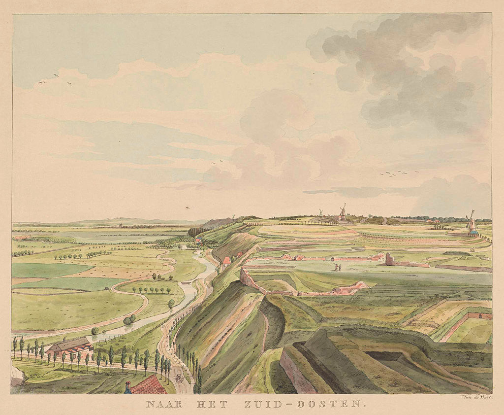 Detail of View of the countryside southeast of Nijmegen by Derk Anthony van de Wart
