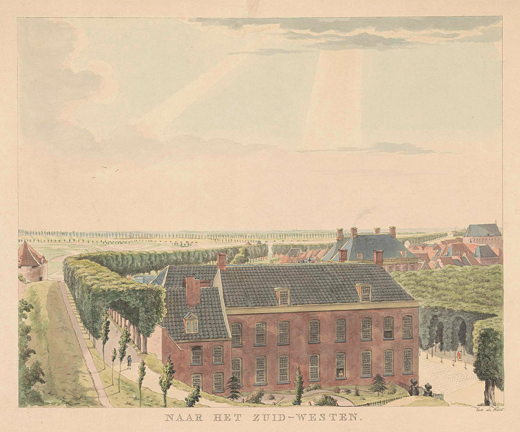 Detail of View of the rampart southwest of Nijmegen by Derk Anthony van de Wart