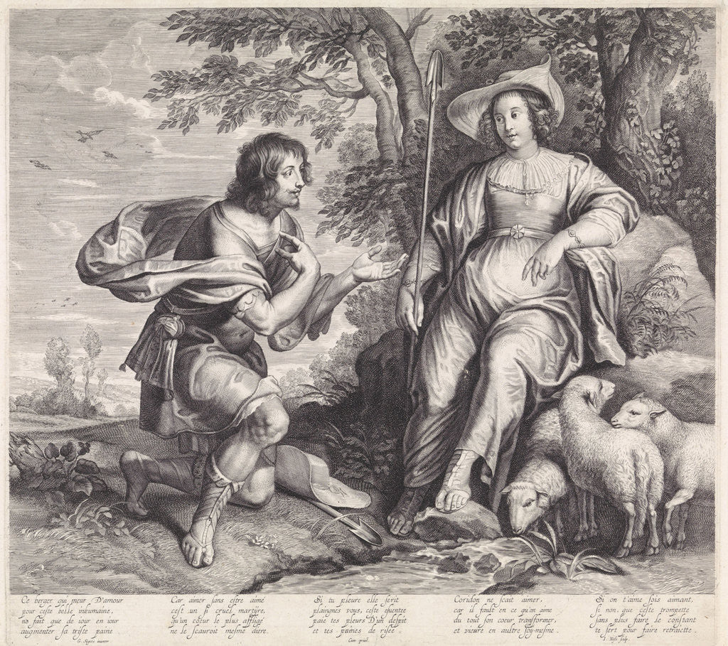 Detail of Coridon and Sylvia by Jacob Neefs