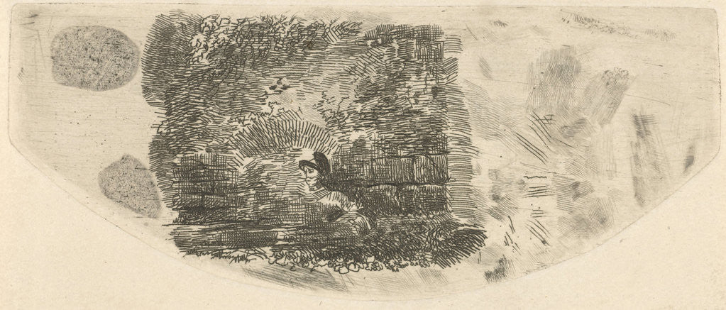 Detail of Wall and the face of a man by Johannes Mock