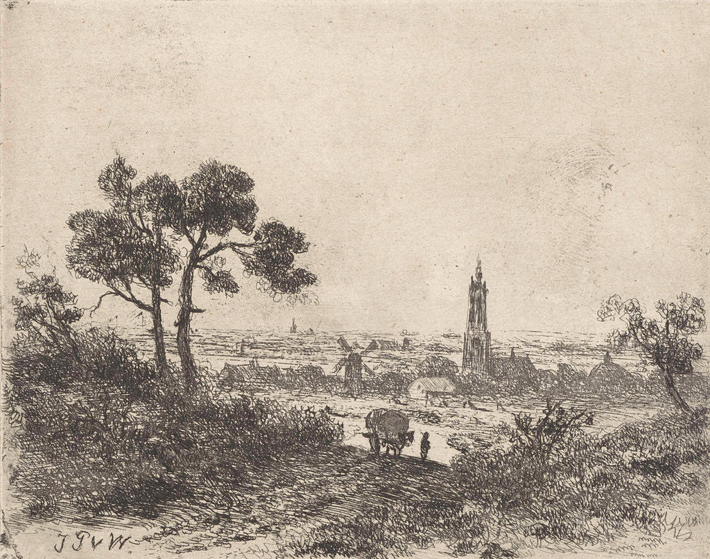 Detail of View of Rhenen (?) by Johannes Pieter van Wisselingh