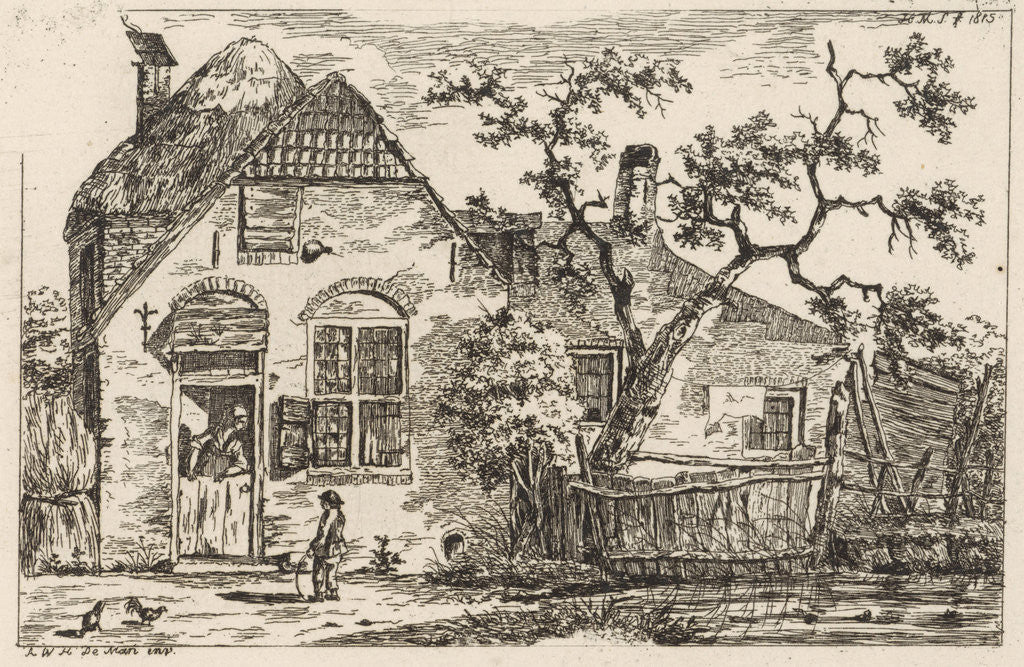 Detail of Boy with hoop at a farm by A.W.H. de Mari