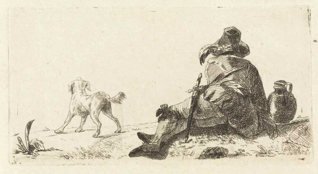 Detail of Man with dog by Paulus Charles Gerard Poelman