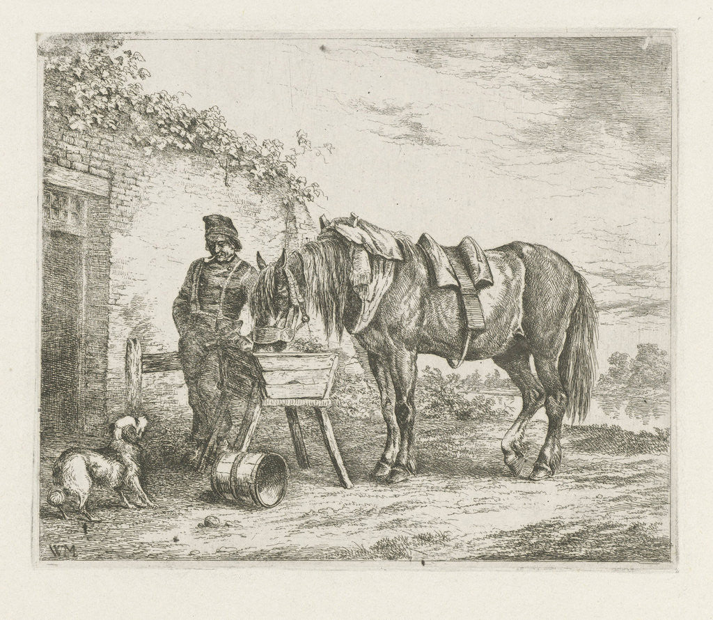 Detail of Horse in a crib by Christiaan Wilhelmus Moorrees
