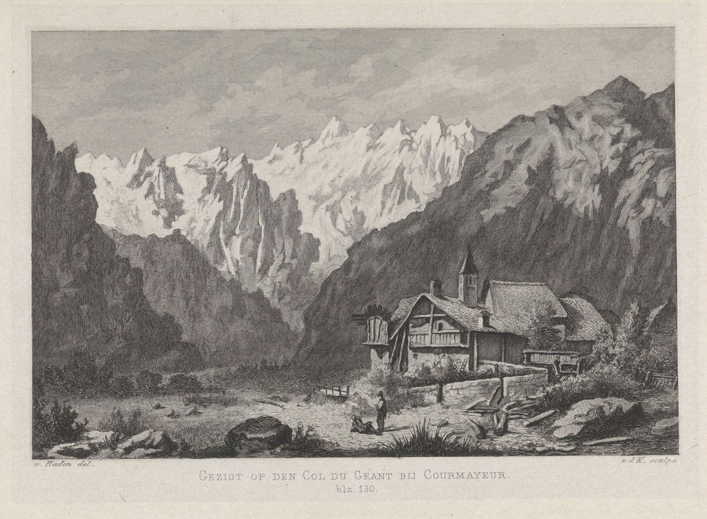 Detail of View of the Col du Géant, Chamonix-Mont-Blanc by Anonymous
