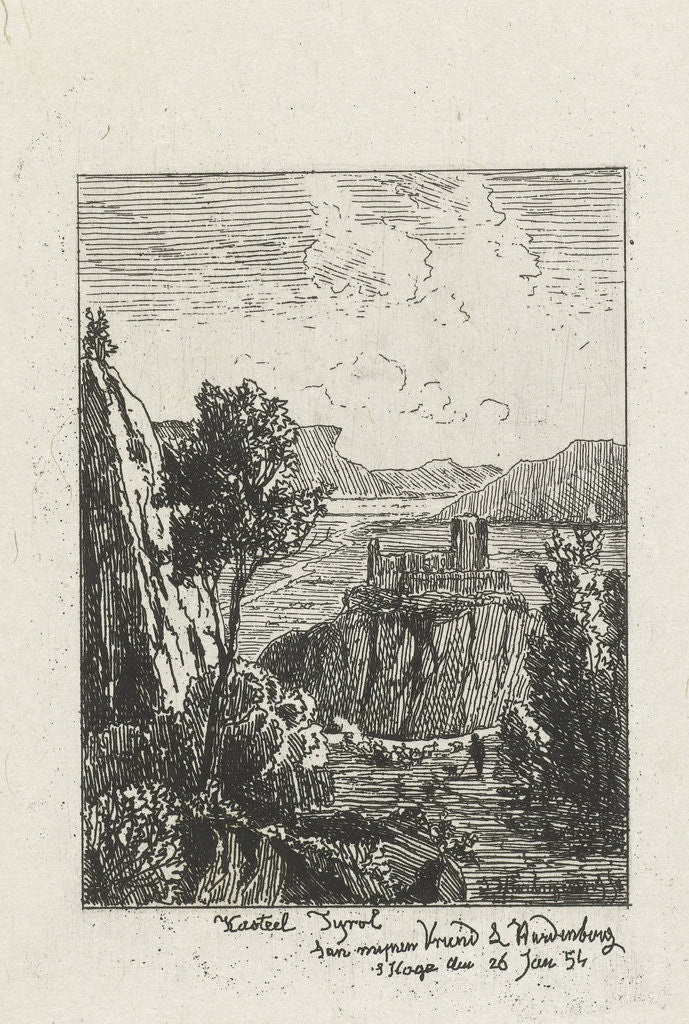 Detail of Castle on a rock by Lambertus Hardenberg
