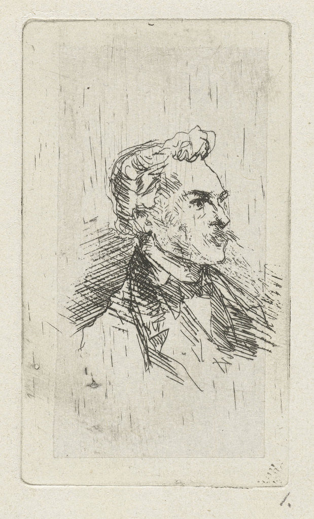Detail of Portrait of artist Frederik Hendrik Weissenbruch by Bernardus Johannes Blommers