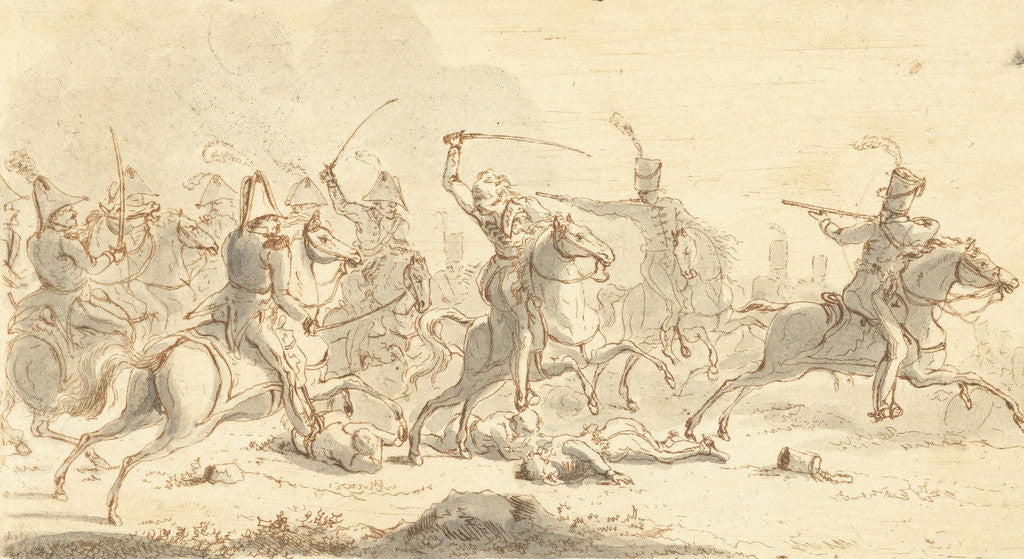 Detail of Cavalry during a battle by Gerardus Emaus de Micault